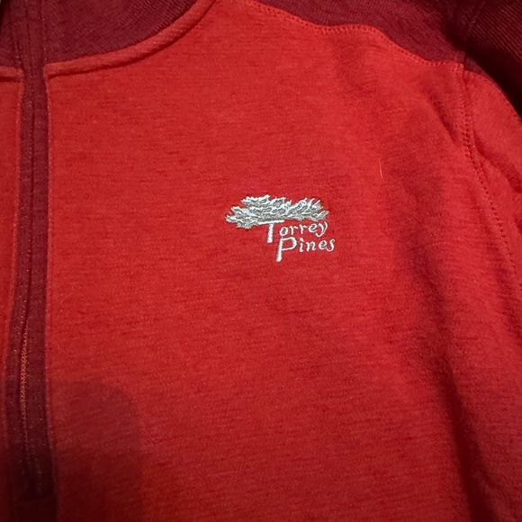 Torrey Pines 1/3 zip Red sweater - Picture 2 of 7